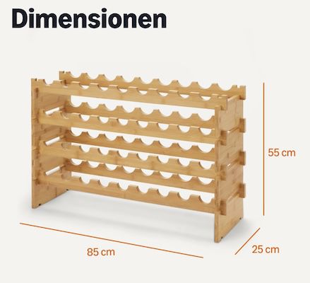 weingestell, stapelbar, bambus, amazon basics, 42,20 euro, günstig statt 52 euro