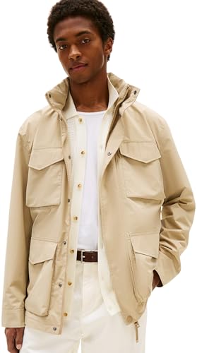 Tommy Hilfiger Herren Übergangsjacke Packable Field Beige XL mit Brusttaschen