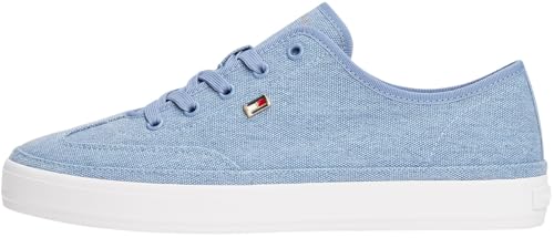 Tommy Hilfiger Damen Sneaker Vulcanized Washed Canvas Low Top Blau 39
