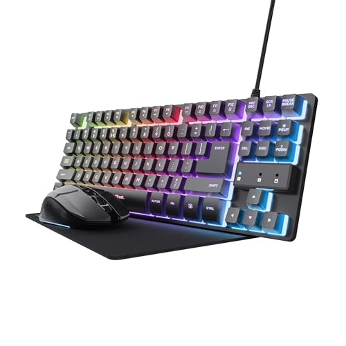 gaming tastatur trust gxt 1794 set qwertz de mit funkmaus und mauspad 3-in-1