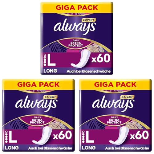 always expert slipeinlagen extra protection lang 180 stück geruchsneutralisierend, 3x60