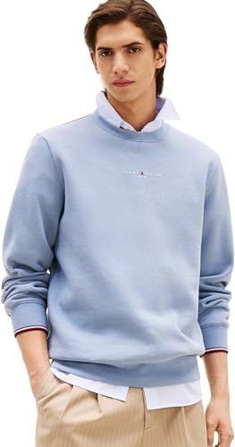 Tommy Hilfiger Herren Sweatshirt Crewneck Blau Brisk Blue XXL
