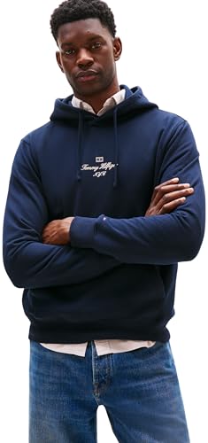 Produktbild: Tommy Hilfiger Herren Hoodie Kapuze Outline Flag Script Blau (Desert Sky), XS