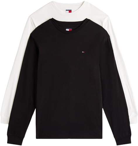 tommy jeans langarmshirts herren 2er pack slim rundhalsausschnitt mehrfarbig XXL
