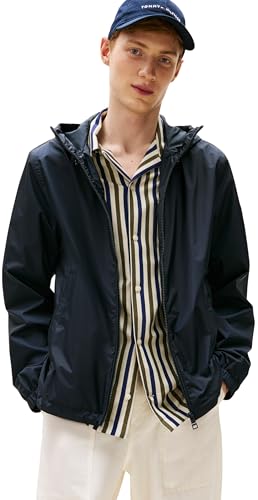 Tommy Hilfiger Herren Jacke Übergangsjacke Kapuze Blau (Desert Sky), S