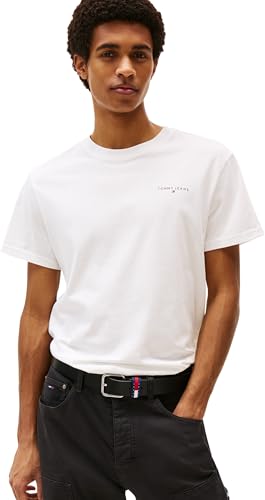 tommy jeans t-shirt linear chest slim fit 100% baumwolle in xs-4xl