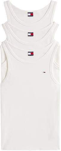 Tommy Jeans Herren 3er Pack Flag Tank Tops, Multi Ecru, Größe S