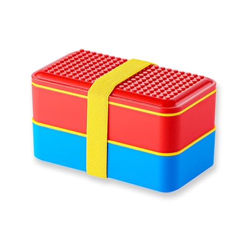 alouweekuky brotzeitbox kinder, doppellagige lunchbox 1000ml, auslaufsicher, fächer