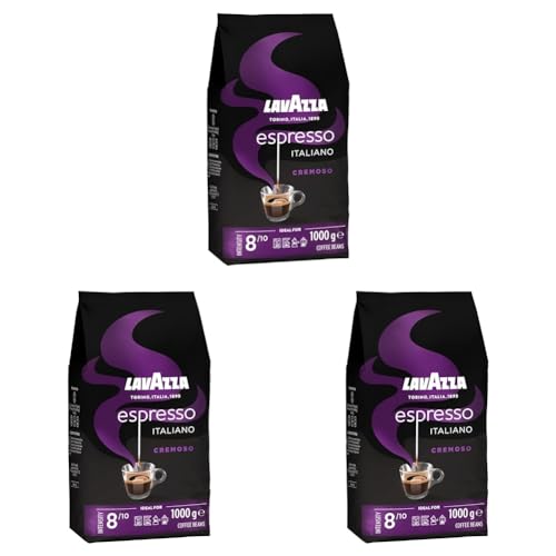 lavazza espresso italiano cremoso kaffee bohnen 1 kg arabica robista röstung 8/10