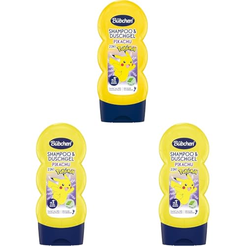 bübchen shampoo und duschgel kinder, pokmon pikachu edition, 3 x 230 ml