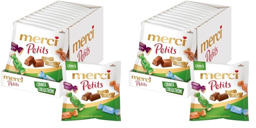 merci petits crunch collection  24 schokoladen-spezialitäten in mix, 125g