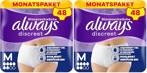 Always Discreet Inkontinenz Pants M, 96 Höschen für Damen, geruchsfrei, auslaufsicher