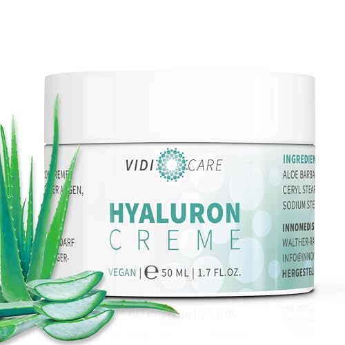 vidicare hyaluroncreme 50ml - anti-aging creme mit hyaluron, aloe vera, koffein