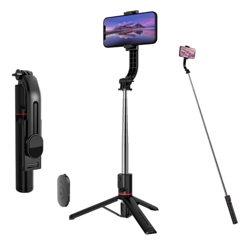 selfie stick mit stativ 113cm ausziehbar 360 drehbar mit fernbedienung für smartphone