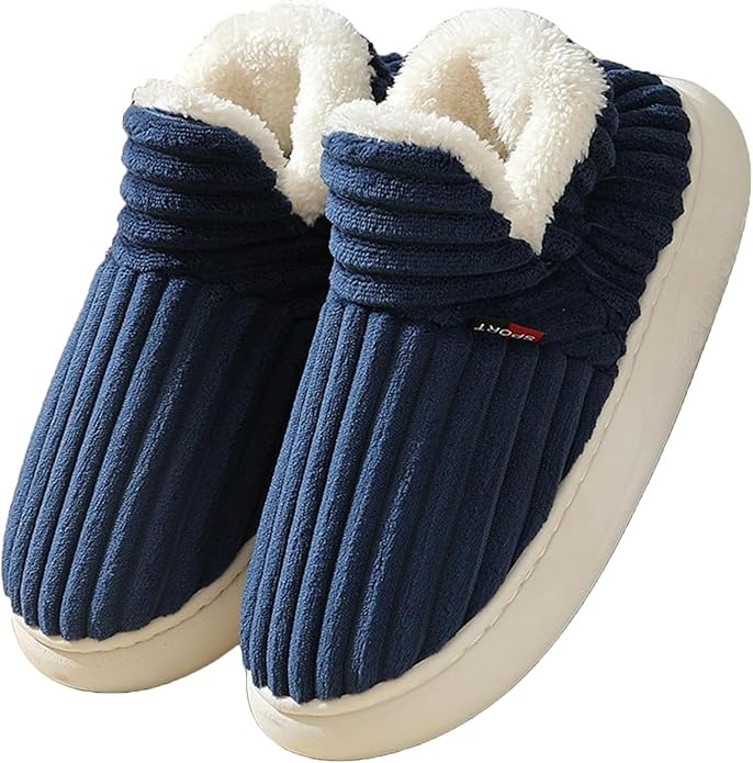 Hausschuhe Damen Winter Pantoffeln Herren Memory Foam Plüsch Baumwolle Antirutsch