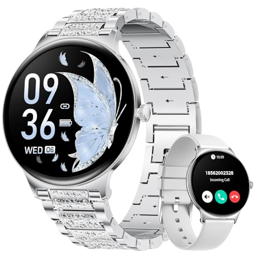 lige smartwatch frauen bluetooth anruf 1,43 zoll amoled hd touchscreen wasserdicht 126 sportmodi 2 armbänder