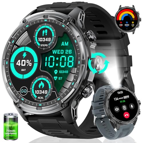 smartwatch herren mit telefonfunktion, 1.85'' hd display, 710 mAh, 10ATM wasserdicht