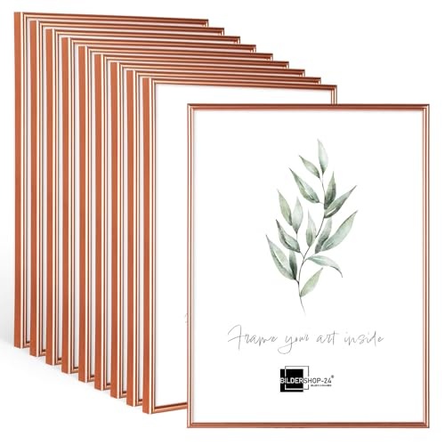 fotorahmen 30x45cm rosegold, 10er set, holzrahmen mit glas