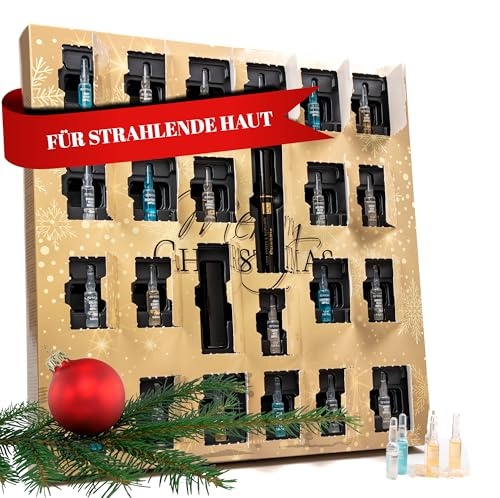 tre belle adventskalender gold für frauen  beauty kalender mit 24 ampullen und pflege geschenken
