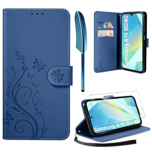 aroyi lederhülle für samsung galaxy a16 5g/4g, flip wallet mit kartensteckplätzen