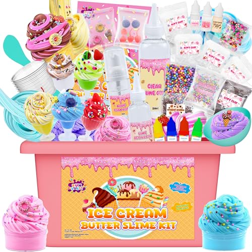 funewest schleim machen set, rosa diy schleim für kinder 6-12 jahre, geschenkidee