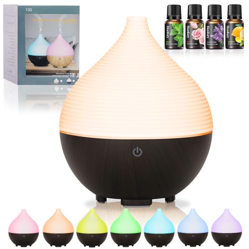 buoazr aroma diffuser 160ml mit ätherischen ölen, 7 farben led, luftbefeuchter