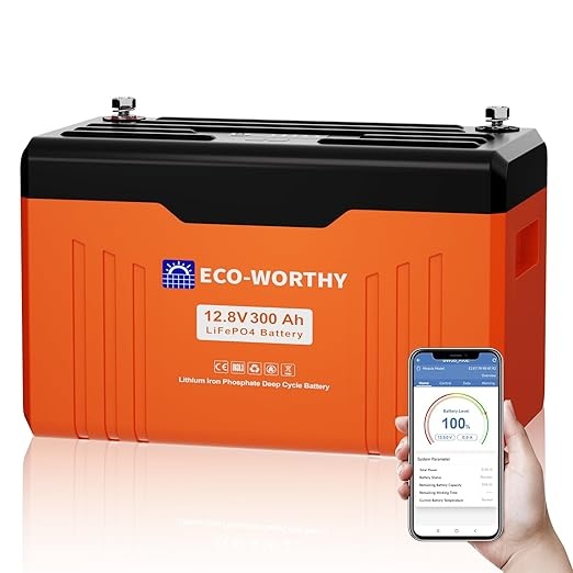LiFePO4 12V 300Ah Lithium Batterie mit 200A BMS und Bluetooth, 3840Wh