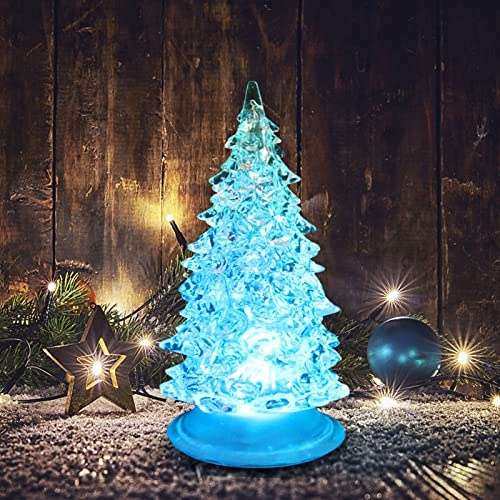 changtai weihnachtsbaum mit led beleuchtung, acryl tannenbaum nachtlicht deko