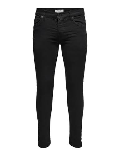 schmal geschnittene stretch-jeans schwarz only & sons, 99% baumwolle, w28-w38