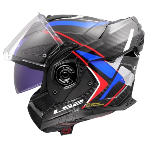 ls2 motorradhelm adv x carbon future ii gloss white blue, nur xs zu dem preis