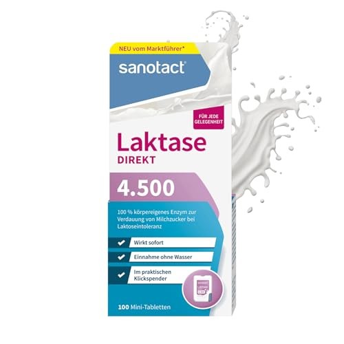 Laktase Direkt 4.500 Mini-Tabletten, 100 Stück  sanotact
