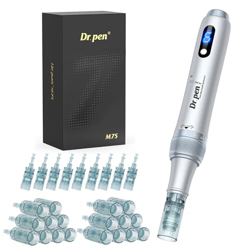 dr. pen Ultima M7S microneedling pen kabellos für gesicht körper haare, 27 patronen