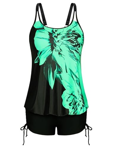 Produktbild: hanna nikole tankini set damen große größen zweiteilig bauchweg hoch taillierte shorts