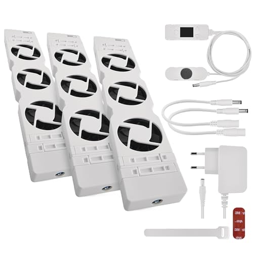 emos heizung ventilator mit temperatursensor, 3er set, 36 m3/h, inklusive ladegerät