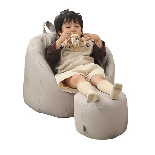 hoopyosms kindersitzsack mit fußhocker ergonomisches sofa für kinder grau