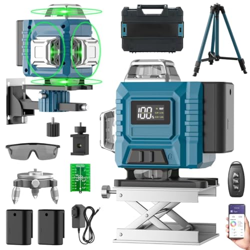 kevsuvqin kreuzlinienlaser mit stativ, 4d 16 linien, selbstnivellierend, app steuereinheit