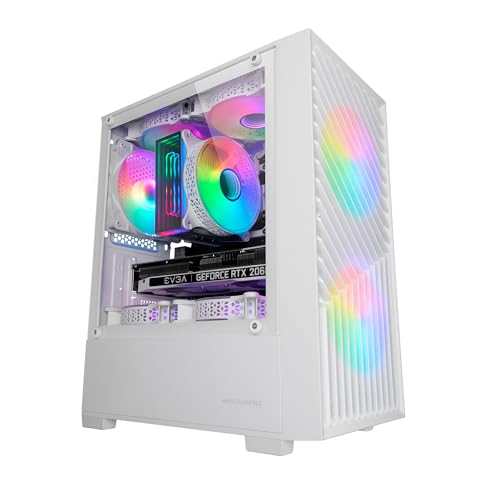 mars gaming mc100 gaming pc gehäuse schwarz, 9 cm rgb lüfter, convect-cool belüftung