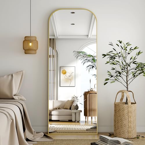 beautypeak standspiegel gold 142x52 cm minimalistisch wandmontage freistehend bruchsicher