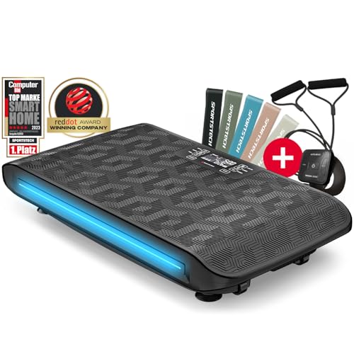 sportstech svibe vibrationsplatte 4d für zuhause, 99 trainingsstufen, massagefunktion