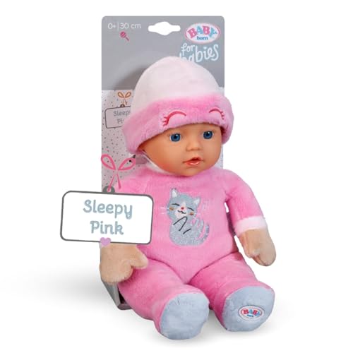 baby born sleepy pink 30 cm stoffpuppe mit rassel und mütze für neugeborene