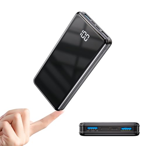 power bank 12000mAh ultra slim leicht, externer akku usb c, kompatibel mit iPhone 15 14 13, samsung