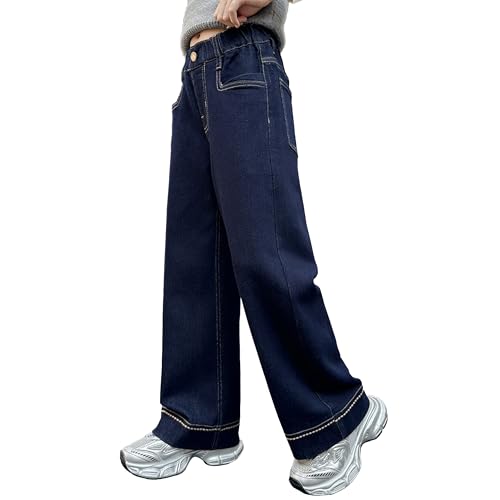 rolanko mädchen jeans hosen denim blau vintage weite bein kinder 6-7 jahre