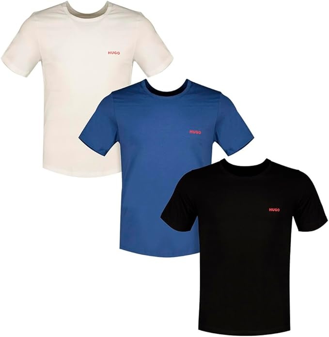 Produktbild: HUGO Herren T-Shirt 3er-Pack Baumwolle Logo-Print Größe M