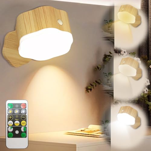 led wandleuchte kabellos, usb aufladbare wandlampe mit touch, fernbedienung, dimmbar