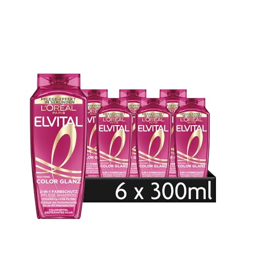 Produktbild: l'oral paris elvital farbschutz shampoo und conditioner 2in1 für coloriertes haar, 6 x 300 ml