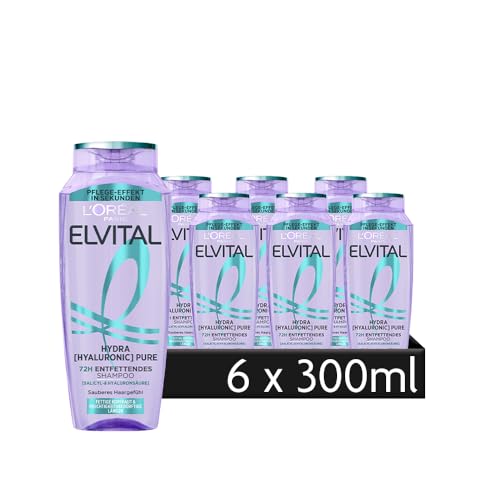 l'oral paris elvital shampoo fettige kopfhaut salicylsäure hyaluronsäure 6 x 300 ml
