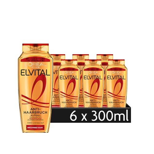 Produktbild: l'oral paris elvital haarbruch shampoo mit aufbau-ceramid, 6 x 300 ml