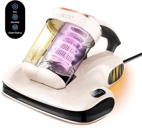 milbensauger JIGOO S100 mit staubmilben-sensor, uv-c licht, vibrationsfunktion, ultraschall