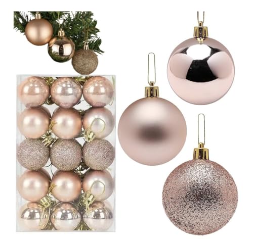 weihnachtskugeln gold 30er set für weihnachtsbaum - glitzernd, matt, glänzend