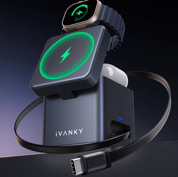 iVANKY 5in1 Ladestation Cube 65W mit einziehbarem Kabel